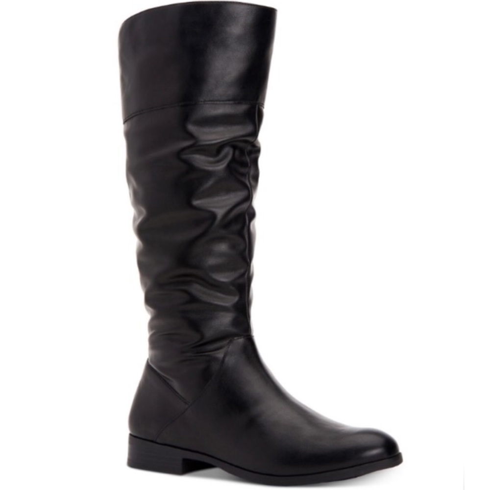 Style & Co Kelimae Black Scrunched Boots Size 9.5 Biker Boots NEW